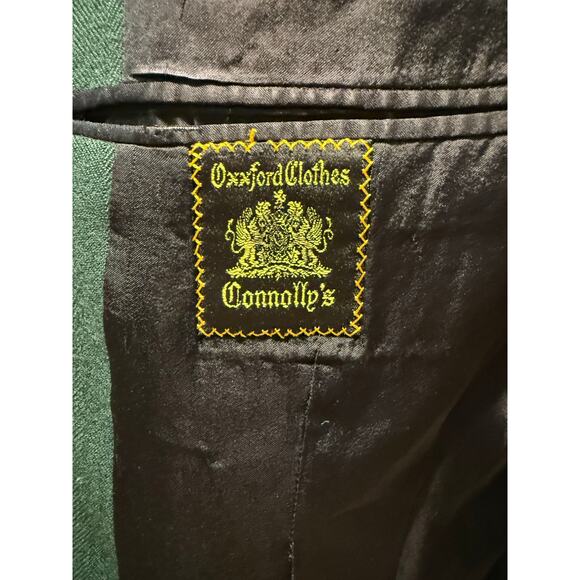 Oxxford Clothes Connolly's Cashmere Suit Jacket Dark Green Herringbone Sz 42 JL - Picture 7 of 16